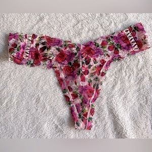 Victoria’s Secret Lacy Lace-Up Rose Print Panty M